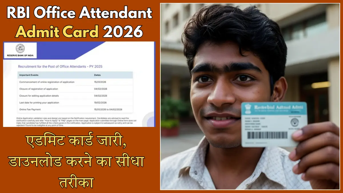 RBI Office Attendant Admit Card 2026 – एडमिट कार्ड जारी, डाउनलोड करने का सीधा तरीका